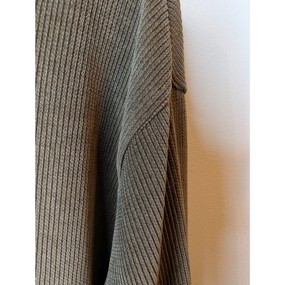 Negative Space Olive Green Ribbed Knit Sweater Crew Neck Men's Large Casual - Picture 3 of 7